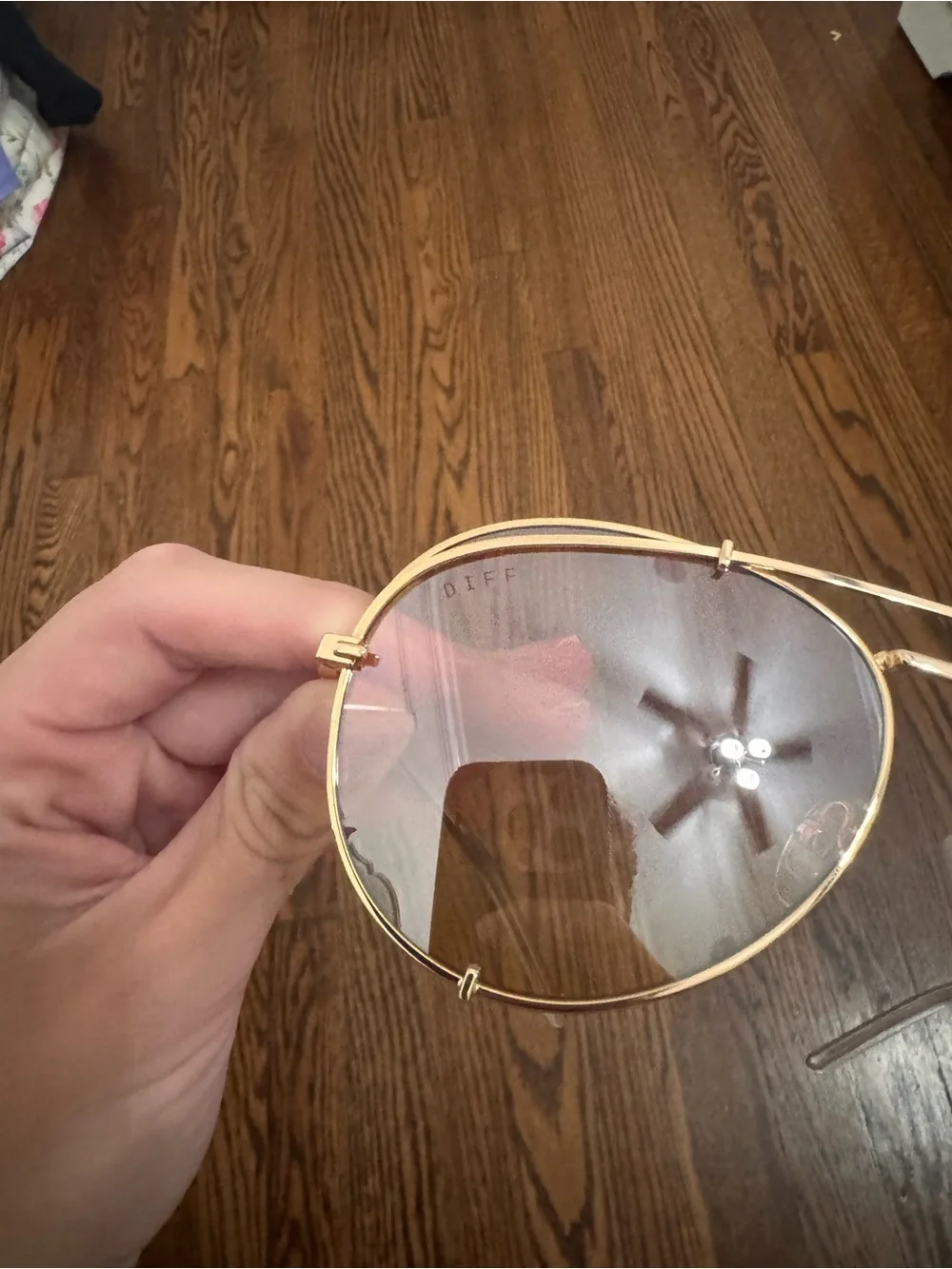 Diff Eyewear Gold Frame Sunglasses with Amber Lenses